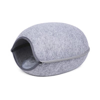 HKM-0938045 Light Grey Breathable Felt Pet Nest - Cozy Retreat for Your Feline or Canine Companion, 47x38x25cm
