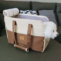 HKM-0938813 Breathable Canvas Crossbody Pet Carrier Bag - Medium Soft Design for Pets 2-5kg
