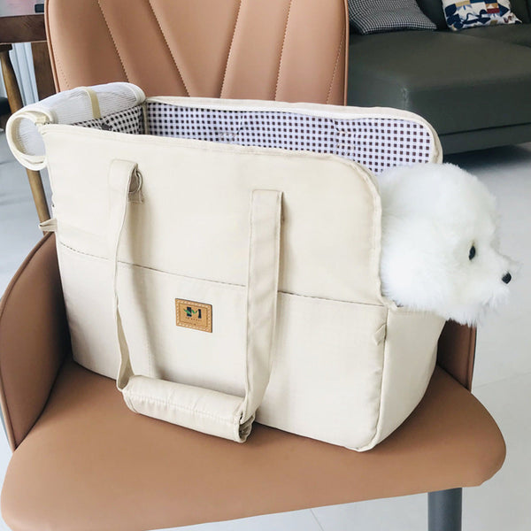 HKM-0938813 Breathable Canvas Crossbody Pet Carrier Bag - Medium Soft Design for Pets 2-5kg