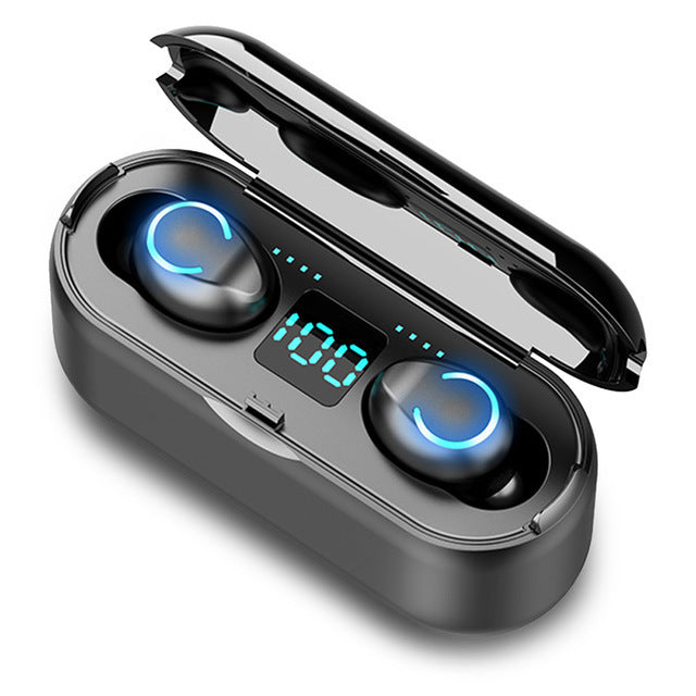 HKM-093971 Wireless Bluetooth Stereo Earbuds with Battery Display and Voice Control