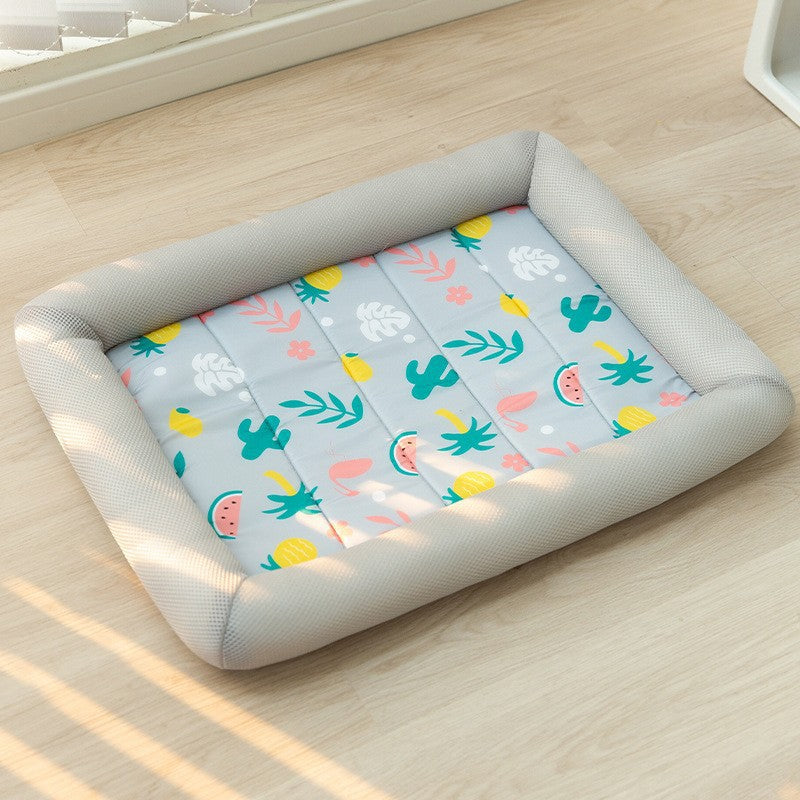 HKM-0939837 Pet Dog Cooler Mat in Fashionable Avocado Green, Blue Snowman, Sweet Orange, Green Fruit, Pink Watermelon, Grey Pineapple - Multiple Sizes Available