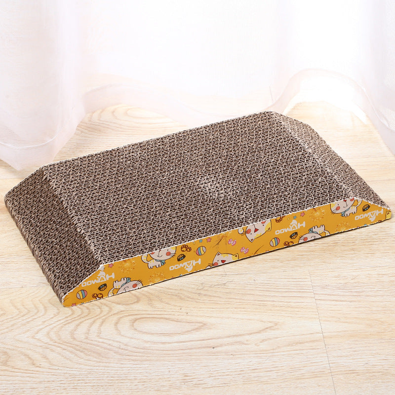 HKM-0939965 Trapezoidal Earth Brown Corrugated Cat Scratching Board - 36cm x 19.5cm x 3.5cm