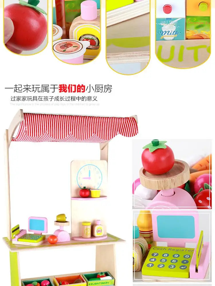 HKM-094099 Wooden Military Mini Market Play Set for Kids - Role Play Toy WST001