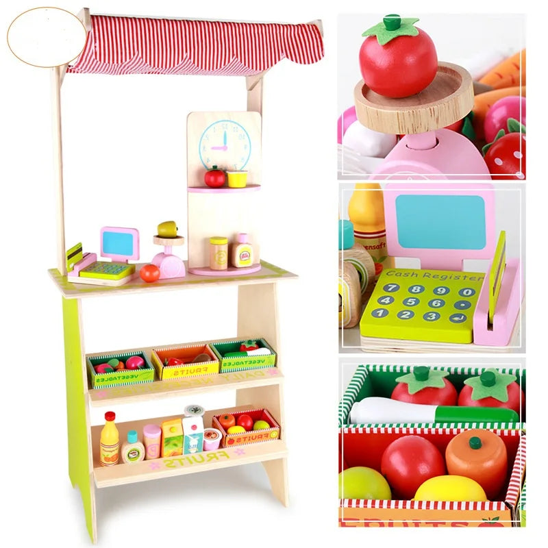 HKM-094099 Wooden Military Mini Market Play Set for Kids - Role Play Toy WST001