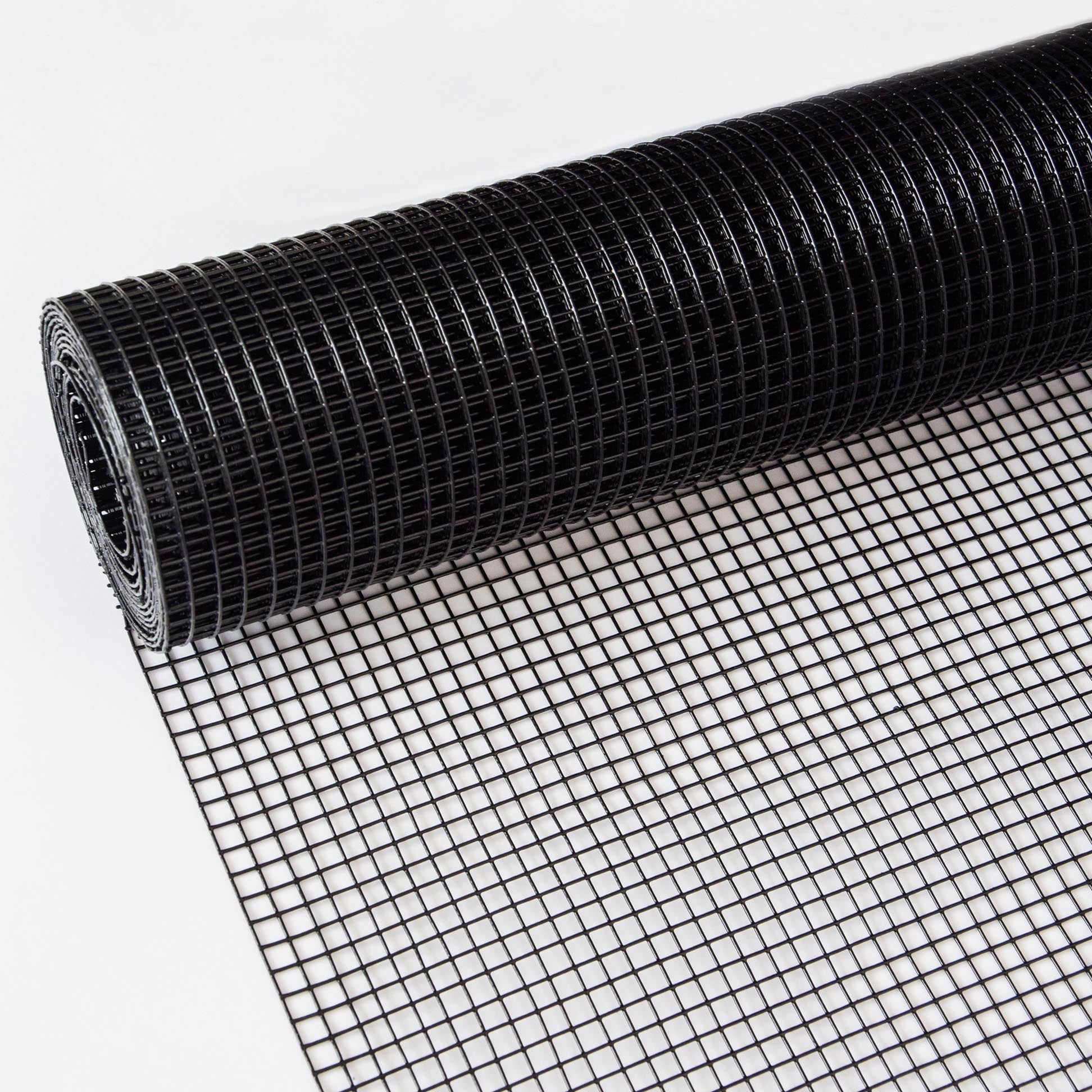 HKM-0941373 24 Inch x 50 Ft Black Vinyl Coated Hardware Cloth - 21 Gauge Metal Fencing for Poultry, Garden & Home Use
