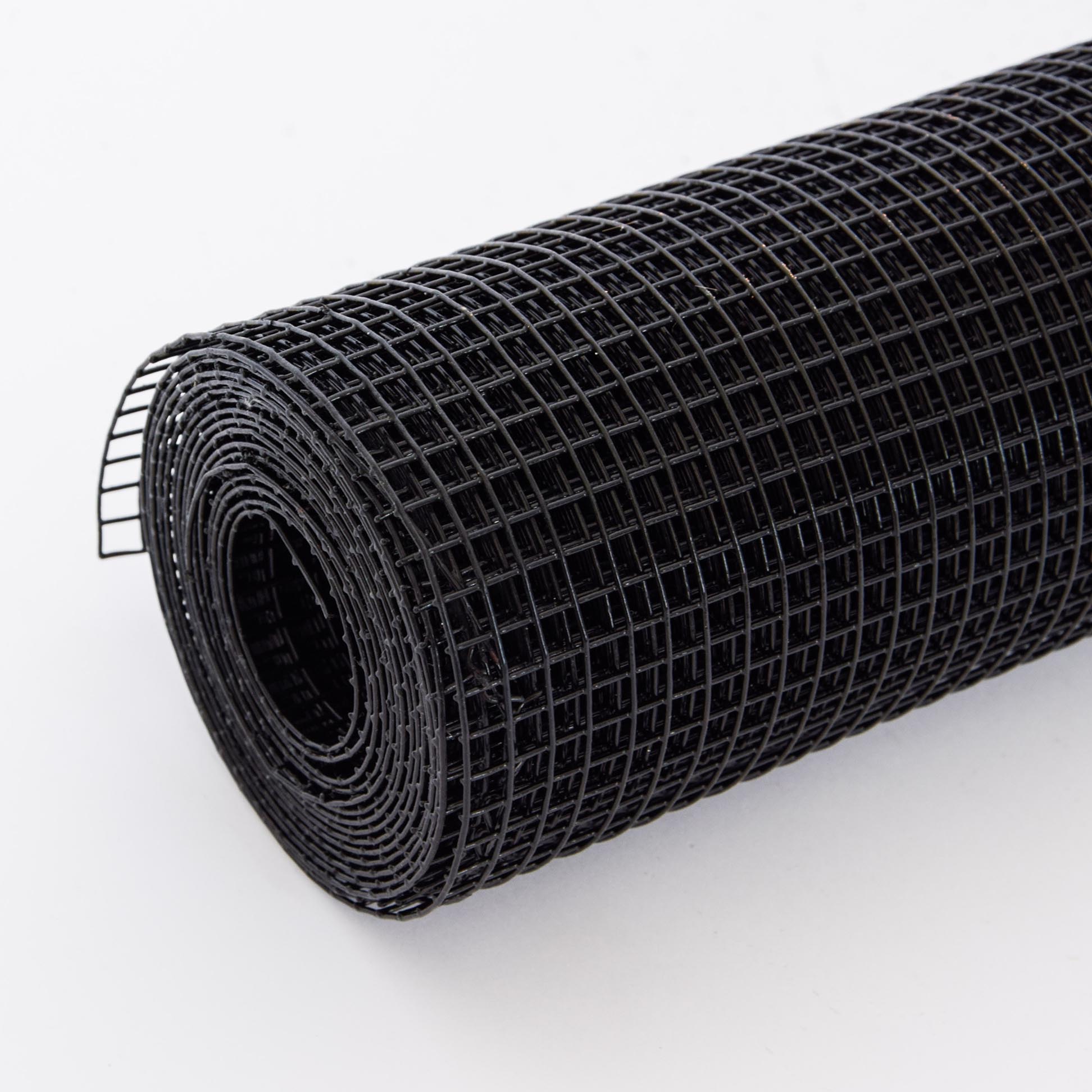 HKM-0941373 24 Inch x 50 Ft Black Vinyl Coated Hardware Cloth - 21 Gauge Metal Fencing for Poultry, Garden & Home Use