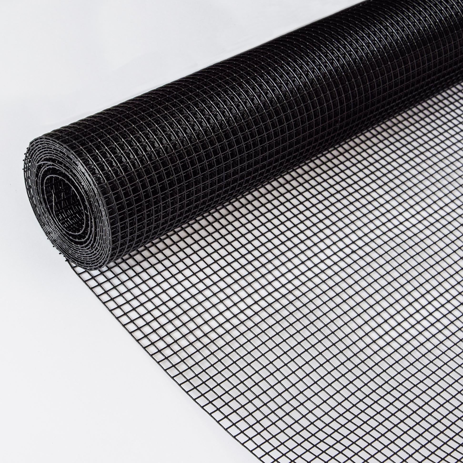 HKM-0941373 24 Inch x 50 Ft Black Vinyl Coated Hardware Cloth - 21 Gauge Metal Fencing for Poultry, Garden & Home Use