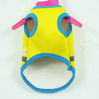 HKM-0942141 Cozy Blue Dog Head Cartoon Print Vest for All Breeds, Plus Velvet Material