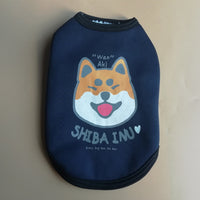 HKM-0942141 Cozy Blue Dog Head Cartoon Print Vest for All Breeds, Plus Velvet Material