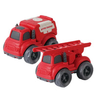 HKM-094291 Free Wheel Diecast Fire Truck Car Toys for Kids - 2 Pieces, Ages 2-7