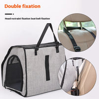 HKM-0943421 Portable Waterproof Pet Cage with Adjustable Car Seat Belt and Durable Dog Mat