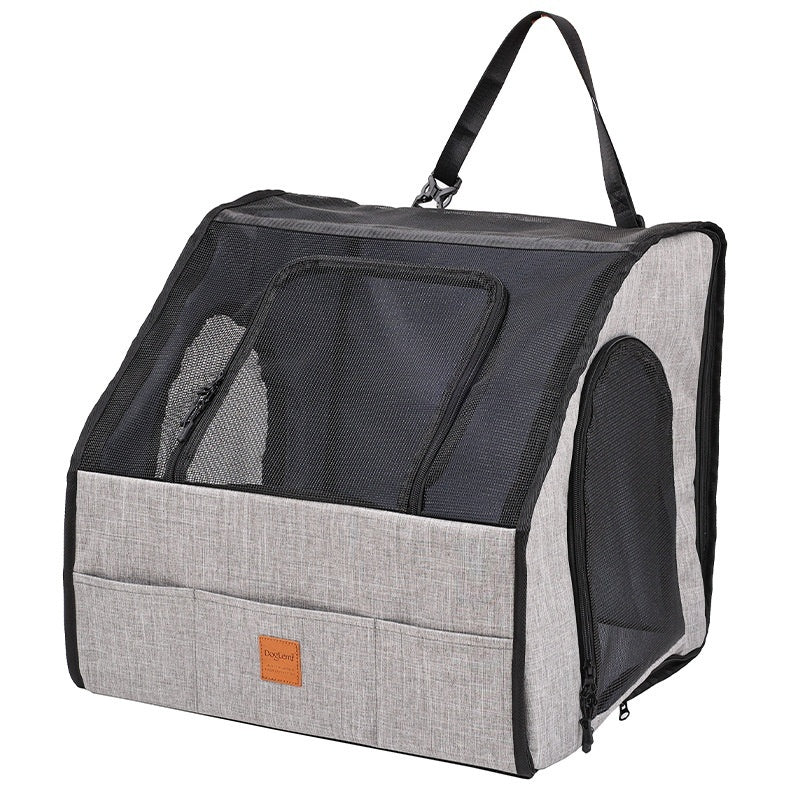 HKM-0943421 Portable Waterproof Pet Cage with Adjustable Car Seat Belt and Durable Dog Mat