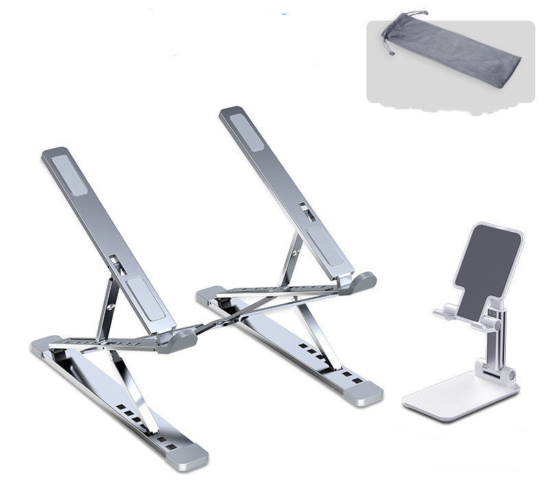 HKM-094355 Folding Aluminum Alloy Computer Stand Bracket with Silicone Grip – Supports Up to 80 kg