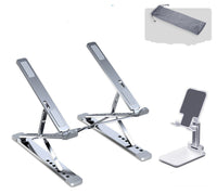 HKM-094355 Folding Aluminum Alloy Computer Stand Bracket with Silicone Grip – Supports Up to 80 kg