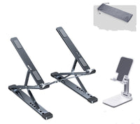 HKM-094355 Folding Aluminum Alloy Computer Stand Bracket with Silicone Grip – Supports Up to 80 kg