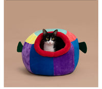 HKM-0943805 Cozy Pufferfish Pet Bed for Cats and Dogs - Winter Warm Litter Mat, Soft Polyester Fiber, 545x505x345mm