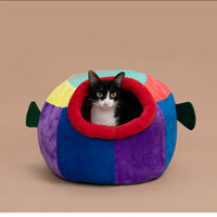 HKM-0943805 Cozy Pufferfish Pet Bed for Cats and Dogs - Winter Warm Litter Mat, Soft Polyester Fiber, 545x505x345mm