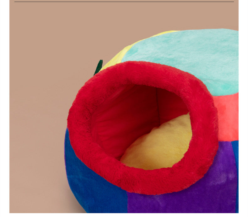 HKM-0943805 Cozy Pufferfish Pet Bed for Cats and Dogs - Winter Warm Litter Mat, Soft Polyester Fiber, 545x505x345mm