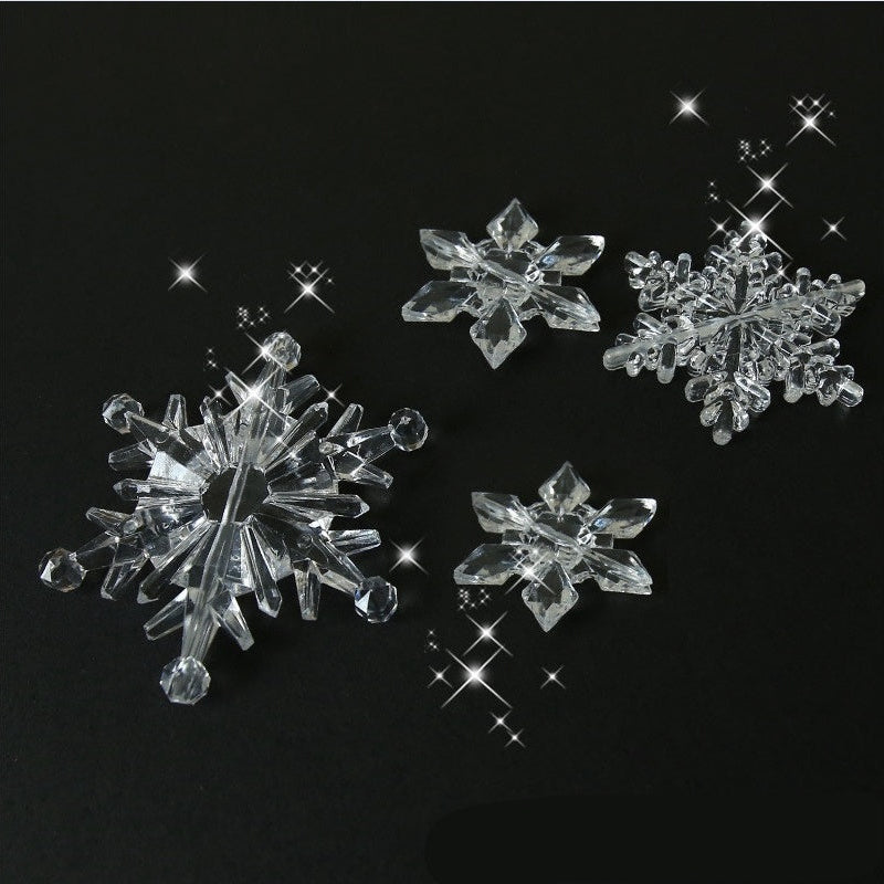 HKM-094419 10PCS Christmas Snowflake Ornaments - Acrylic DIY Bead Curtain Decor for Home