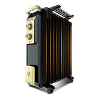HKM-094419 Adjustable Thermostat Oil Filled Electric Radiator Heater - 1800W Freestanding Heating for Residential and Commercial Use