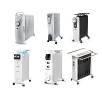 HKM-094419 Adjustable Thermostat Oil Filled Electric Radiator Heater - 1800W Freestanding Heating for Residential and Commercial Use