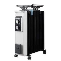 HKM-094419 Adjustable Thermostat Oil Filled Electric Radiator Heater - 1800W Freestanding Heating for Residential and Commercial Use