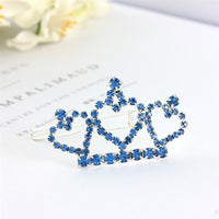 HKM-0944573 Rhinestone Crown Headdress for Pets - Available in White, Pink, and Blue