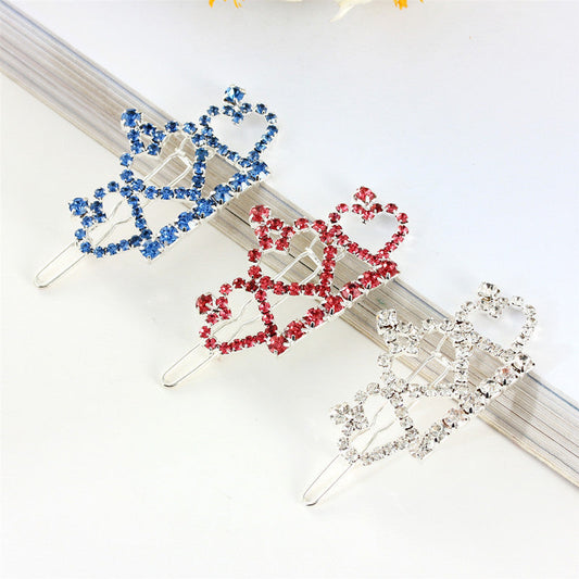 HKM-0944573 Rhinestone Crown Headdress for Pets - Available in White, Pink, and Blue