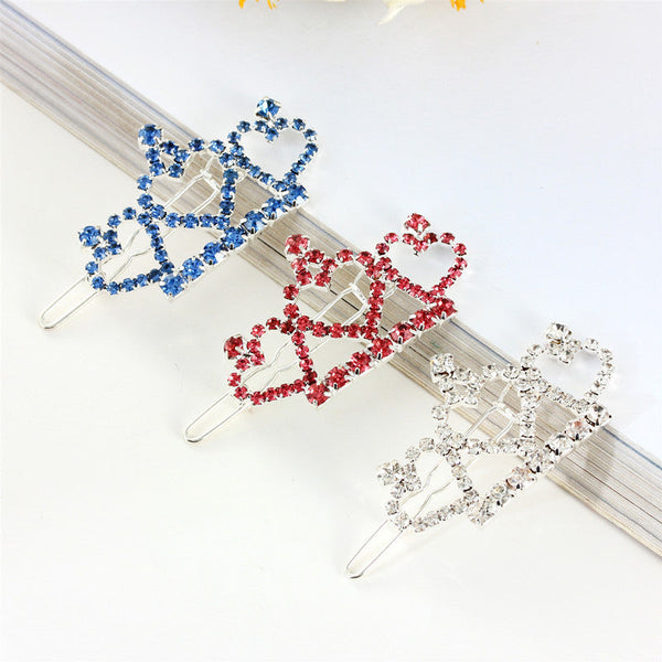 HKM-0944573 Rhinestone Crown Headdress for Pets - Available in White, Pink, and Blue
