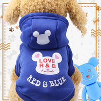 HKM-0944829 Cartoon Hooded Sweater for Dogs and Cats - Cozy Cotton Pet Clothing for Autumn and Winter