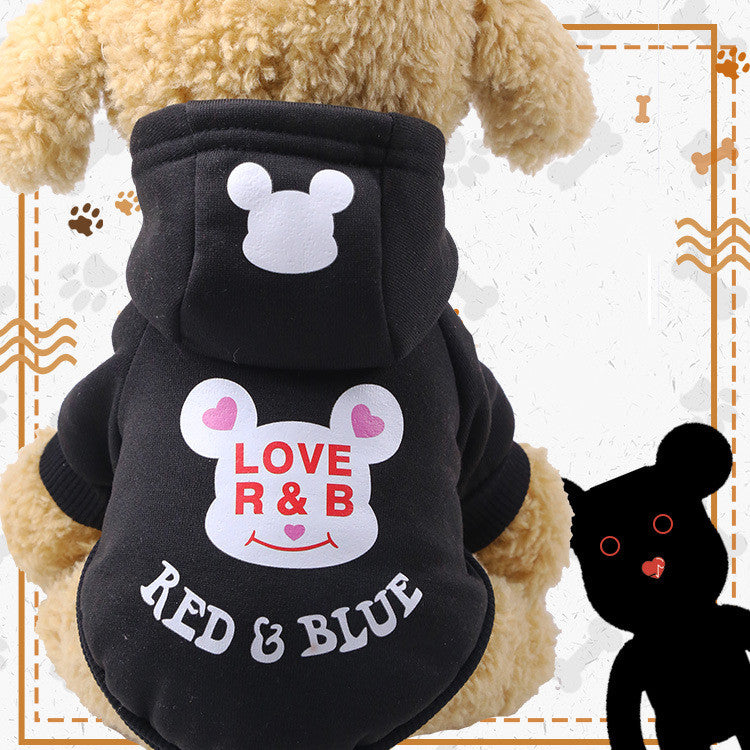 HKM-0944829 Cartoon Hooded Sweater for Dogs and Cats - Cozy Cotton Pet Clothing for Autumn and Winter