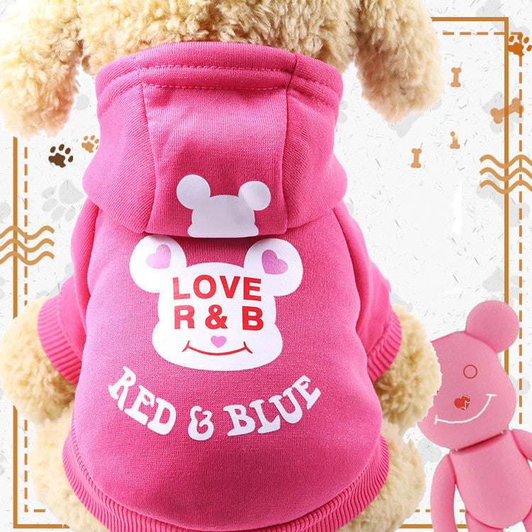 HKM-0944829 Cartoon Hooded Sweater for Dogs and Cats - Cozy Cotton Pet Clothing for Autumn and Winter