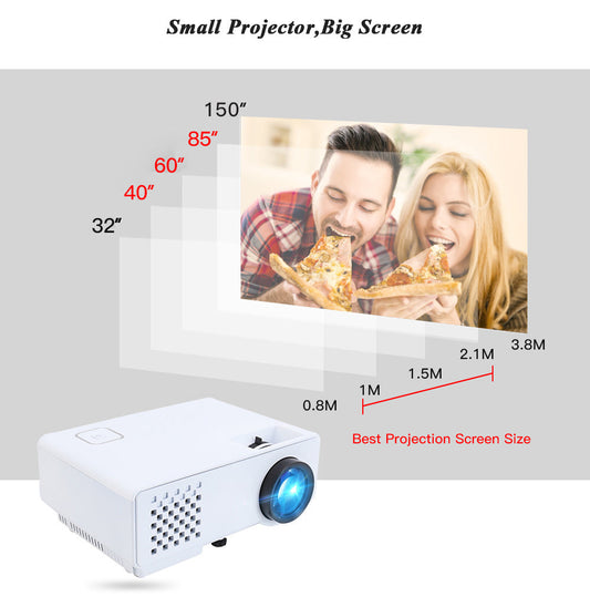 HKM-094483 Compact Mini Projector RD-810 - 800x480 Resolution for Home & Outdoor Use