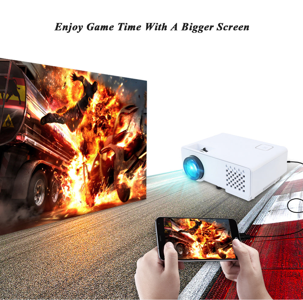HKM-094483 Compact Mini Projector RD-810 - 800x480 Resolution for Home & Outdoor Use