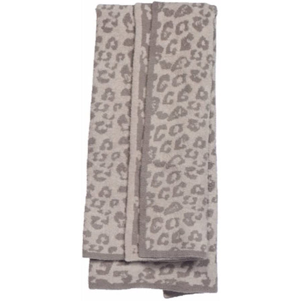 HKM-094483 Knitted Leopard Print Blanket in Soft Elastic Wool - 130 x 180 cm