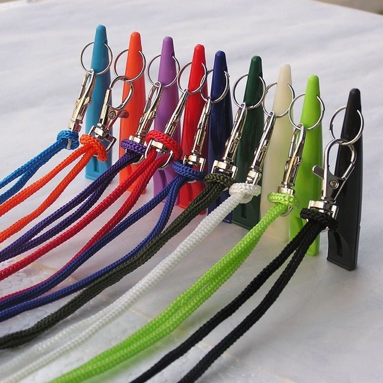 HKM-094483 Pet Training Guide with Whistle and Lanyard - Durable Plastic in Multiple Colors