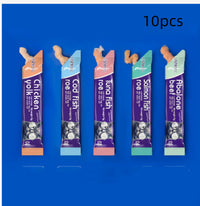 HKM-0945597 Nutritious Cat Strips - Chicken & Egg Yolk, Cod & Fish Roe, Tuna & Fish Seeds, Salmon & Fish Seeds, Abalone & Fish Seeds, 16g Pack
