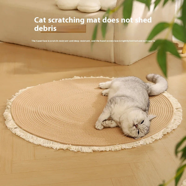 HKM-0945725 Wear-Resistant Scratch-Resistant Integrated Cat Nest with Cotton Mattress and Natural Papyrus Padding