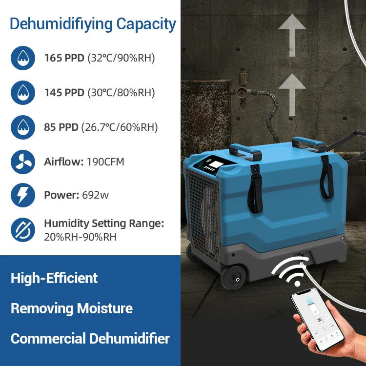 HKM-094675 Commercial LGR Dehumidifier for Water Damage Restoration in Basements