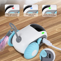 HKM-0947005 Automatic Moving Remote Controlled Toy Car for Cats and Dogs with Obstacle Avoidance and USB Charging