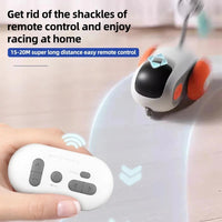 HKM-0947005 Automatic Moving Remote Controlled Toy Car for Cats and Dogs with Obstacle Avoidance and USB Charging
