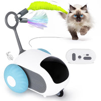HKM-0947005 Automatic Moving Remote Controlled Toy Car for Cats and Dogs with Obstacle Avoidance and USB Charging