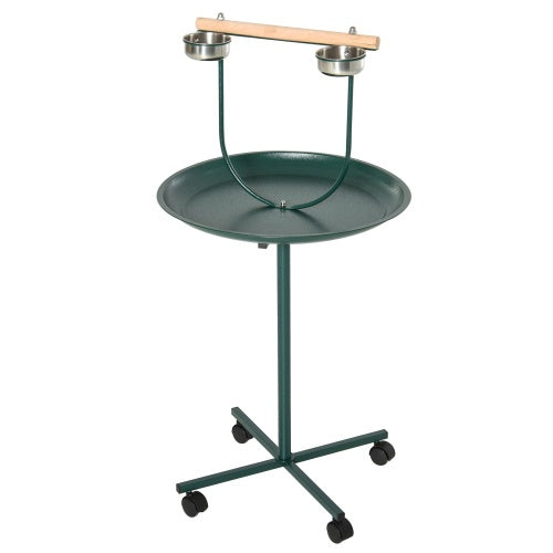 HKM-094739 48" Rolling T-Bracket Bird Activity Playground with Perch and Bowls