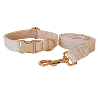 HKM-0947517 Lace Dog Collar with Metal Buckle and Matching Leash Set in Multiple Sizes