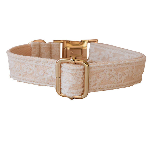 HKM-0947517 Lace Dog Collar with Metal Buckle and Matching Leash Set in Multiple Sizes