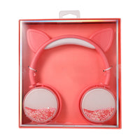 HKM-094867 Wired Women’s Headphones in Pink, White, Blue, and Black - Stylish and Comfortable Head-Mounted Design