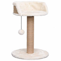 HKM-0948797 Cozy Cat Tree with Seagrass Scratching Post and Hanging Toy, 49 cm Height