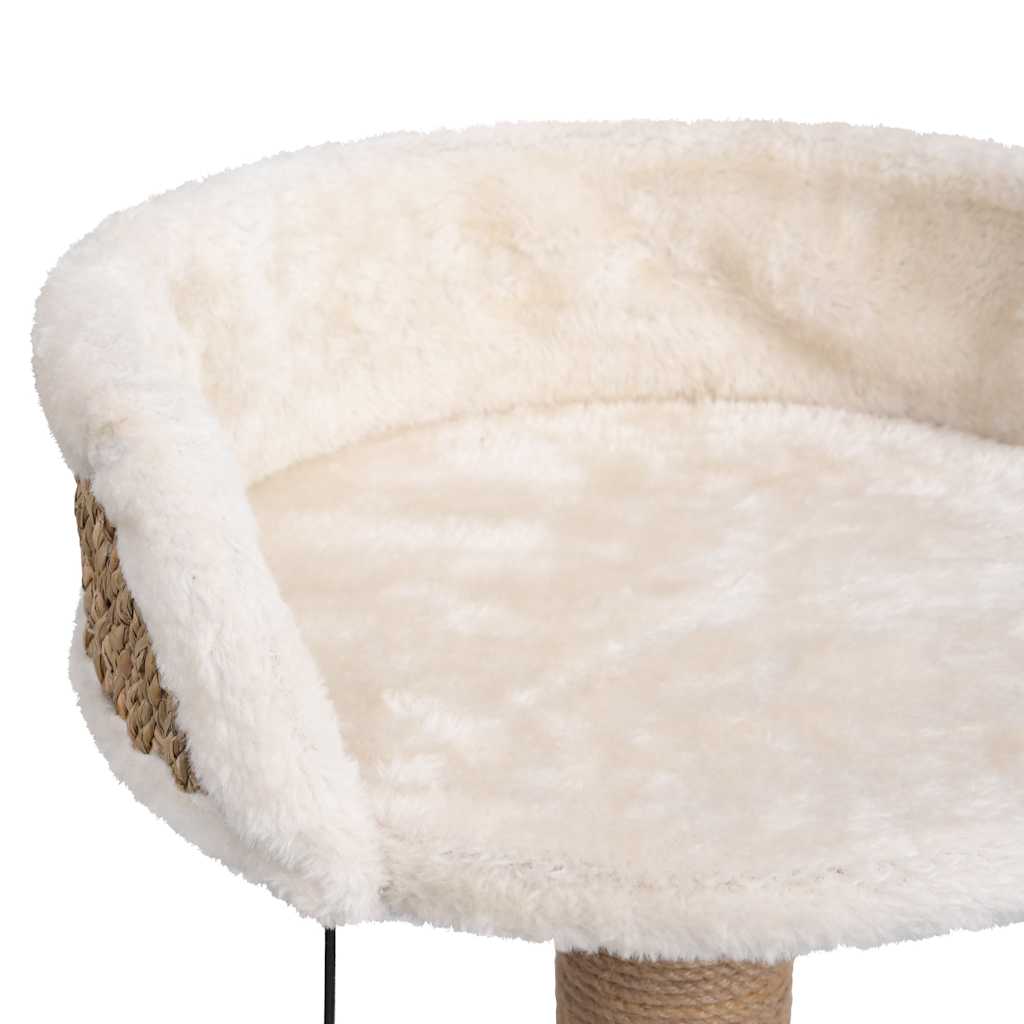 HKM-0948797 Cozy Cat Tree with Seagrass Scratching Post and Hanging Toy, 49 cm Height