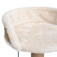 HKM-0948797 Cozy Cat Tree with Seagrass Scratching Post and Hanging Toy, 49 cm Height