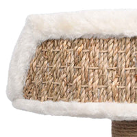 HKM-0948797 Cozy Cat Tree with Seagrass Scratching Post and Hanging Toy, 49 cm Height